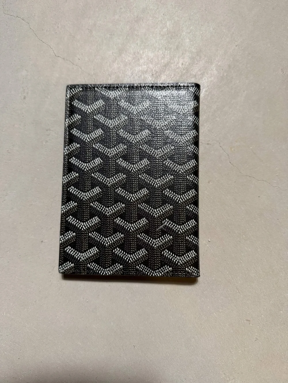 Goyard Black Goyardine Cardholder Passport Holder Wallet OS